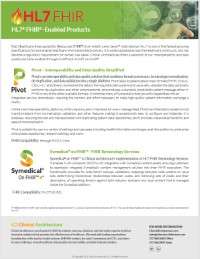 hl7 fhir data sheet